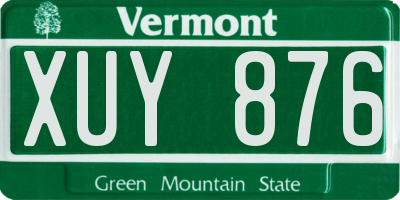 VT license plate XUY876