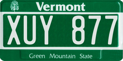 VT license plate XUY877