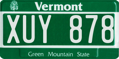 VT license plate XUY878