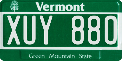 VT license plate XUY880