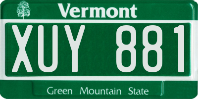 VT license plate XUY881