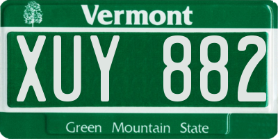 VT license plate XUY882
