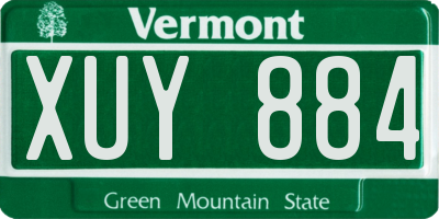 VT license plate XUY884