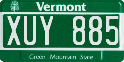 VT license plate XUY885
