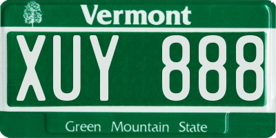 VT license plate XUY888