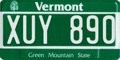 VT license plate XUY890
