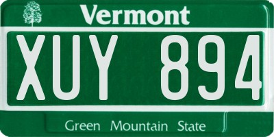 VT license plate XUY894