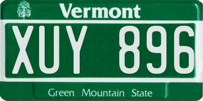 VT license plate XUY896