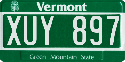 VT license plate XUY897