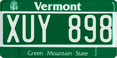 VT license plate XUY898