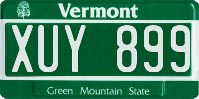 VT license plate XUY899