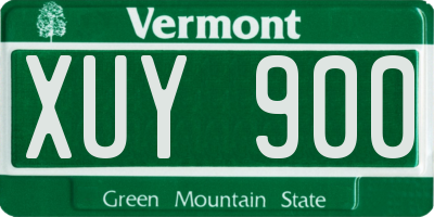 VT license plate XUY900
