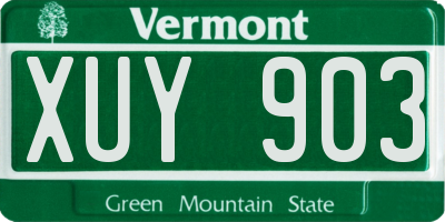 VT license plate XUY903