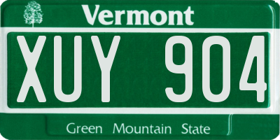 VT license plate XUY904