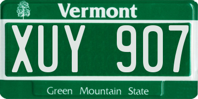 VT license plate XUY907