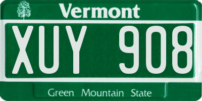VT license plate XUY908