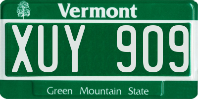 VT license plate XUY909