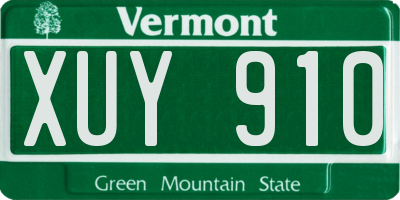VT license plate XUY910