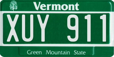 VT license plate XUY911