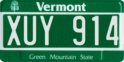 VT license plate XUY914