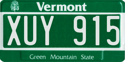 VT license plate XUY915