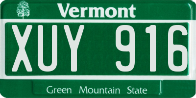 VT license plate XUY916