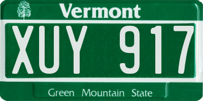 VT license plate XUY917