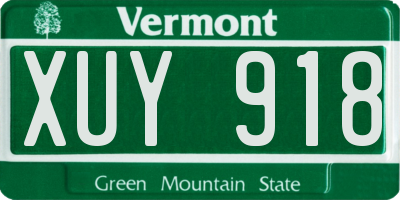 VT license plate XUY918