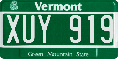 VT license plate XUY919