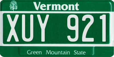 VT license plate XUY921