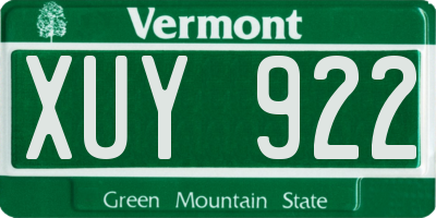 VT license plate XUY922