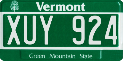 VT license plate XUY924