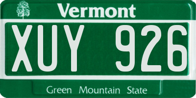 VT license plate XUY926