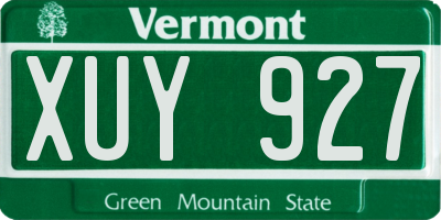 VT license plate XUY927