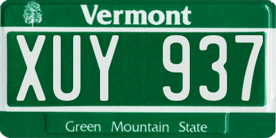 VT license plate XUY937
