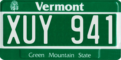 VT license plate XUY941