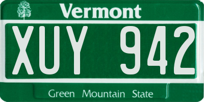 VT license plate XUY942