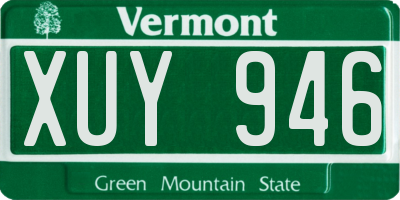 VT license plate XUY946