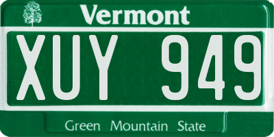 VT license plate XUY949