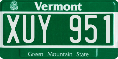 VT license plate XUY951