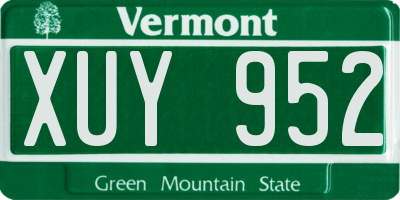VT license plate XUY952
