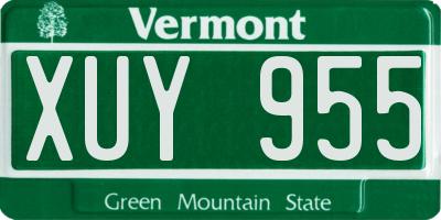 VT license plate XUY955