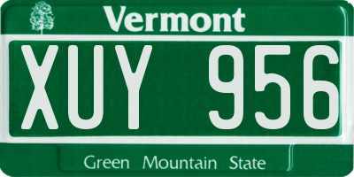 VT license plate XUY956