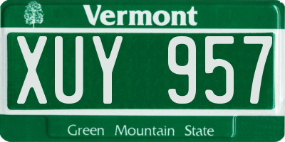 VT license plate XUY957