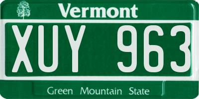 VT license plate XUY963
