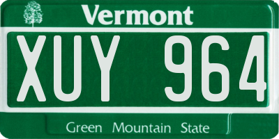 VT license plate XUY964