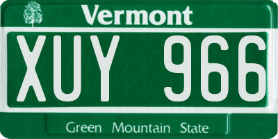 VT license plate XUY966
