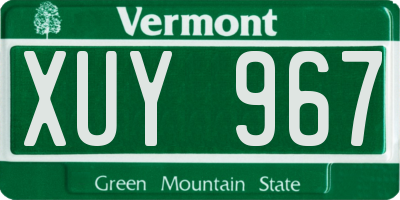 VT license plate XUY967