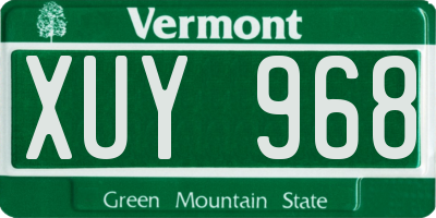 VT license plate XUY968