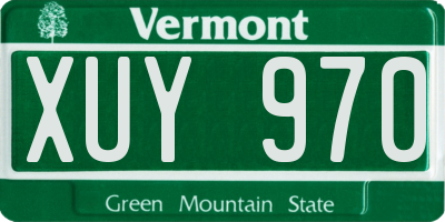 VT license plate XUY970